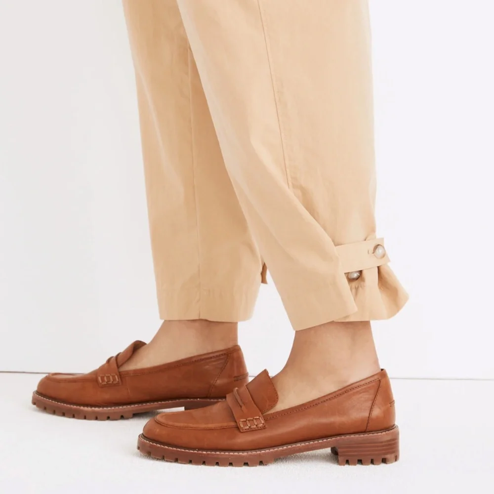 Madewell Pleated Pull-On Balloon Pants Desert Dune Size 12 - Picture 3 of 15